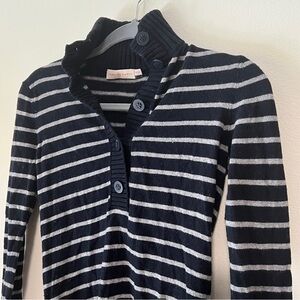 *flaw Tory burch wool cashmere blend striped navy knit sweater size XS